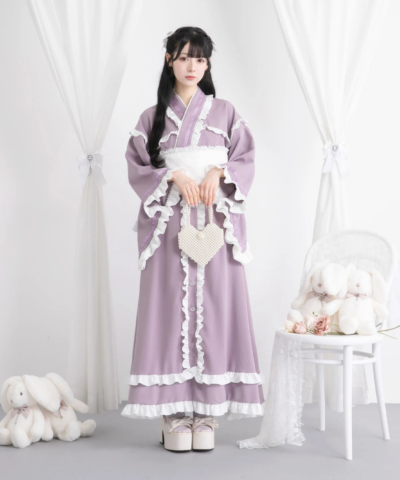 BULK BUY Ruffled Ribbon Tiered Yukata Jirai New