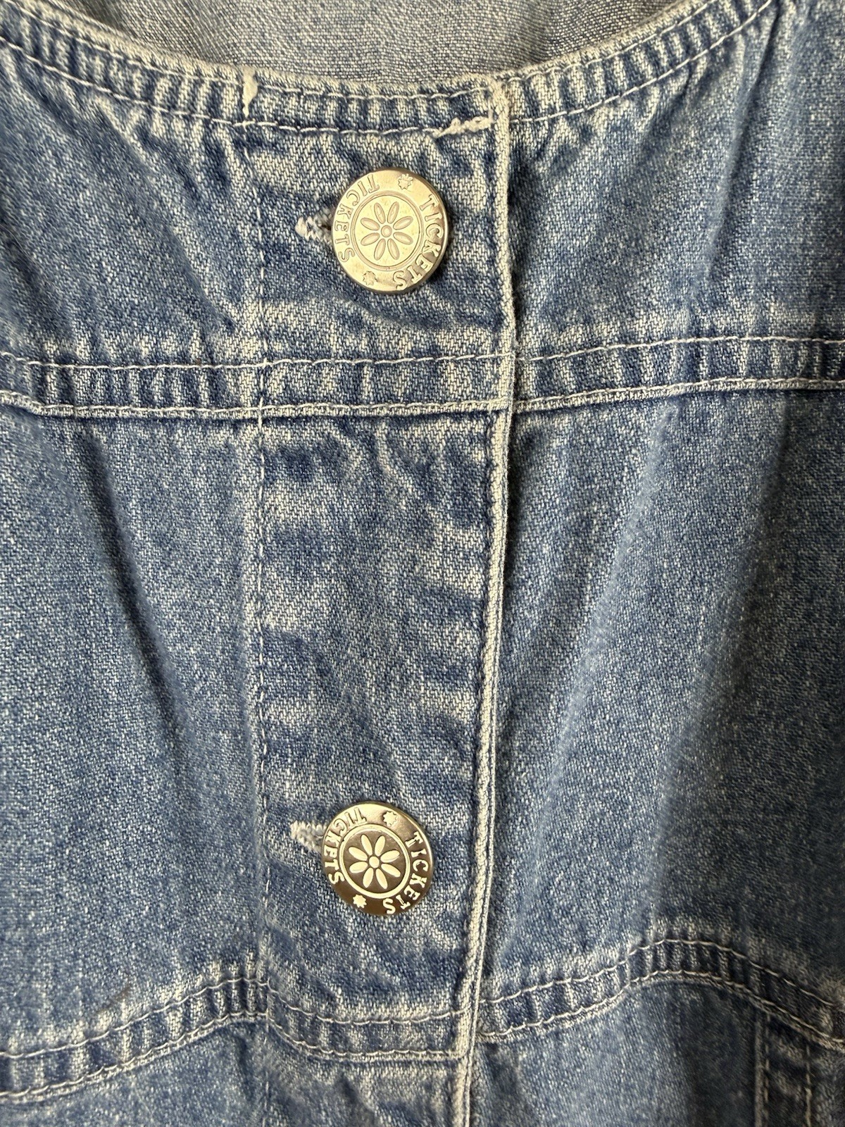 90s Tickets Denim Button Up Maxi Dress