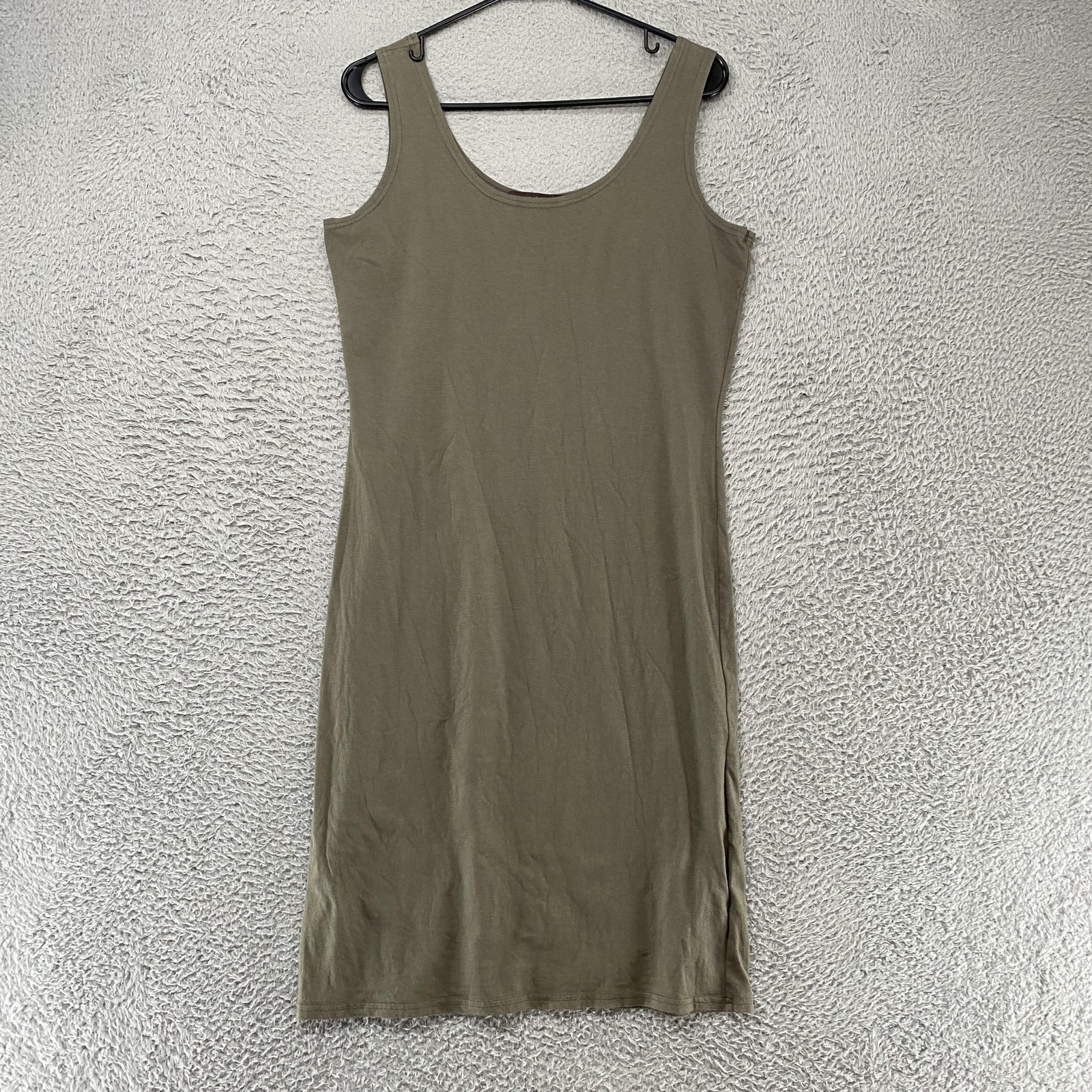 Cut Loose Dress Womens L Olive Green Tank Sheath Scoop Neck Stretch Jersey