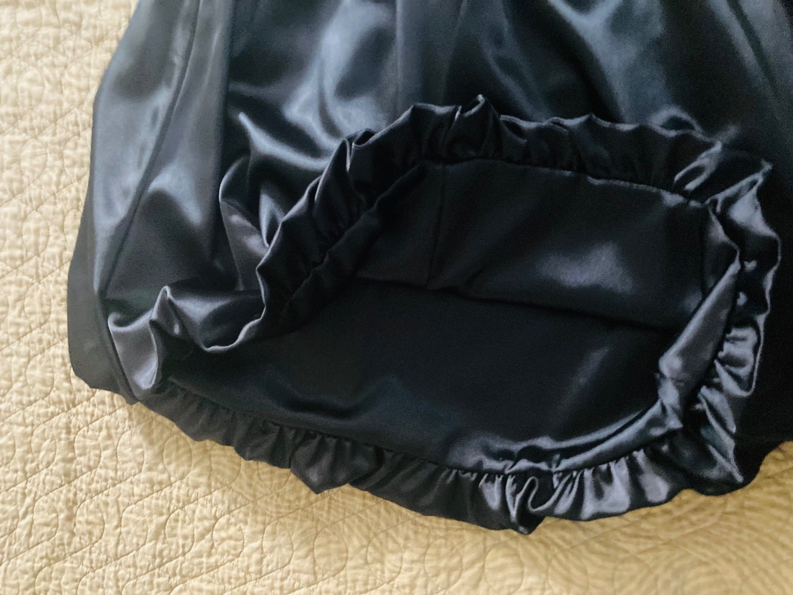 Sally USA NWT Medium HOCO Dress Black with Yellow Bow and Lace Accent