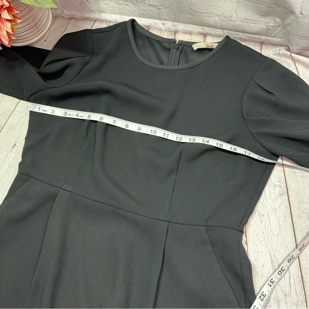 LOFT classic Elegant Black knee length Dress pockets sz 8