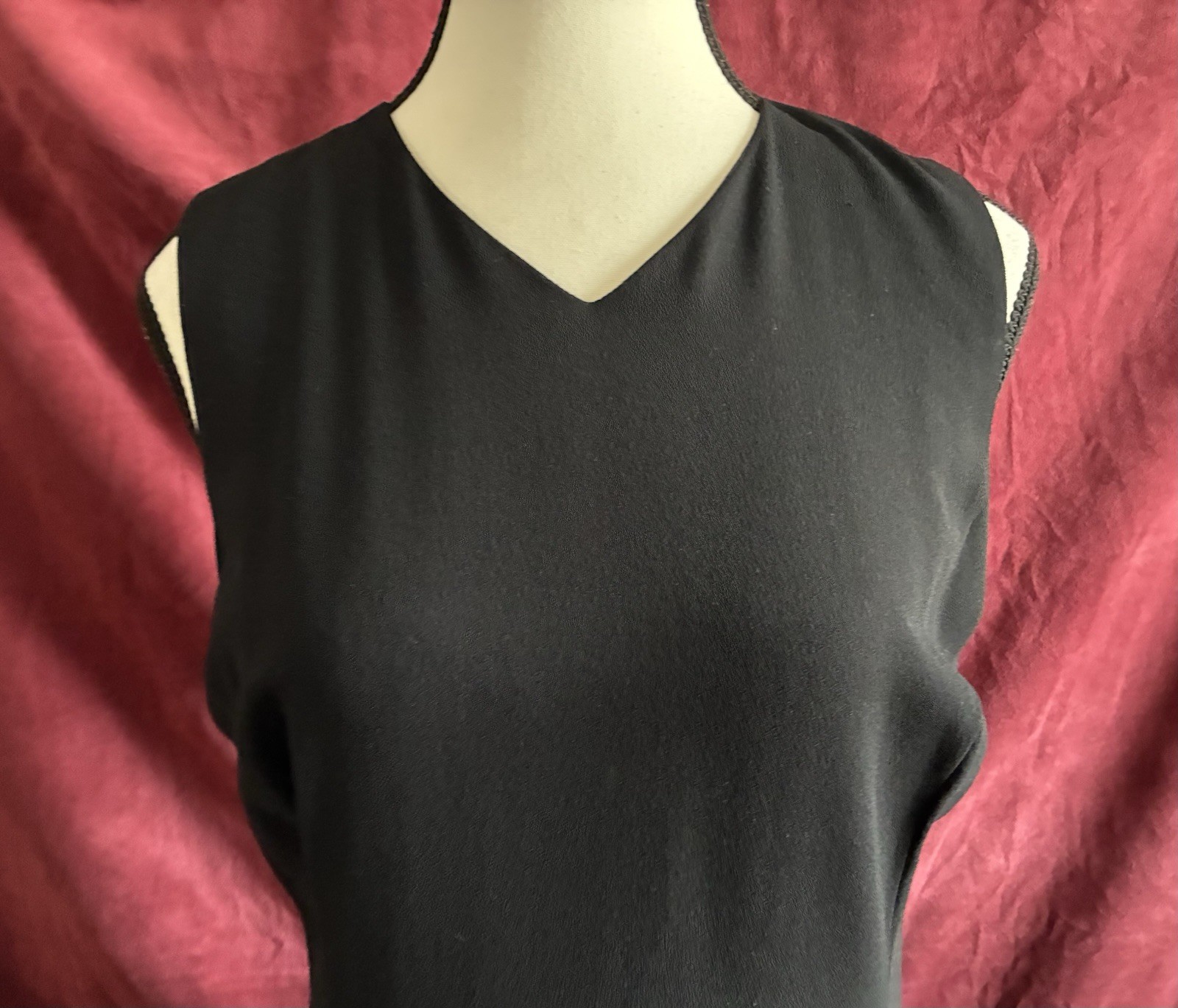 Ralph Lauren Collection Purple Label Black Dress Fit Flare Pleated Sleeveless 8