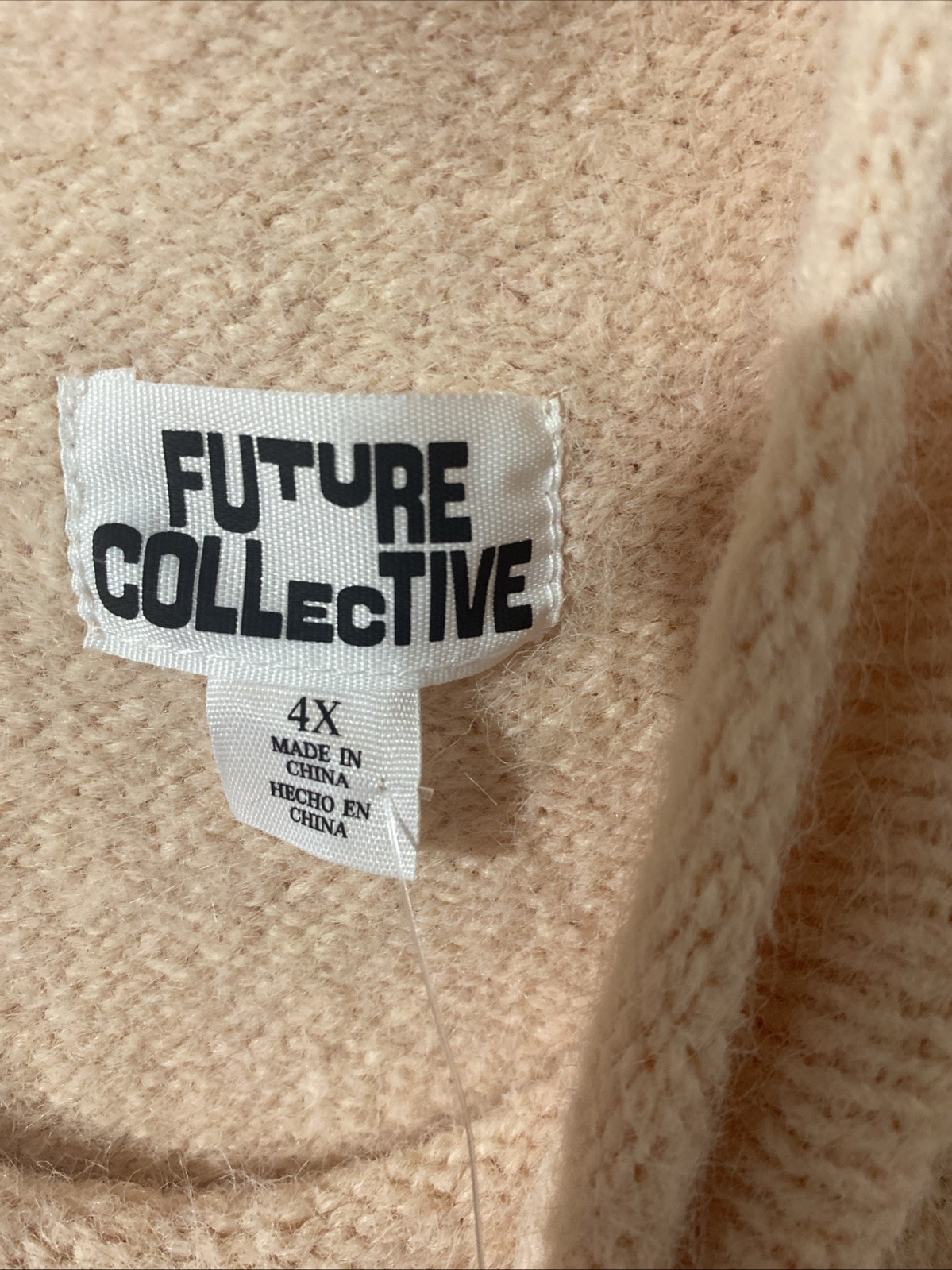 NWT Future Collective 4X Blush Pink Sleeveless Shift Wool Blend Sweater Dress