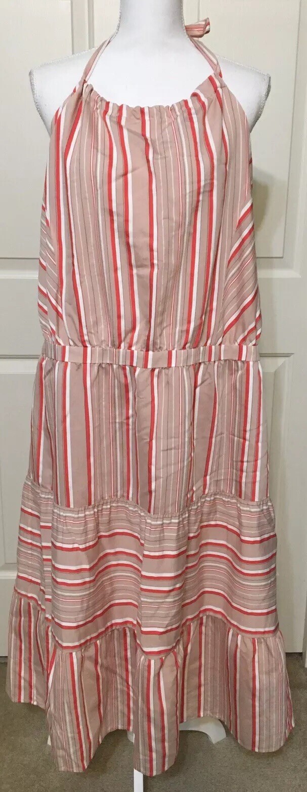 NWT Kaari Blue size 2X beige coral white sleeveless maxi dress $119