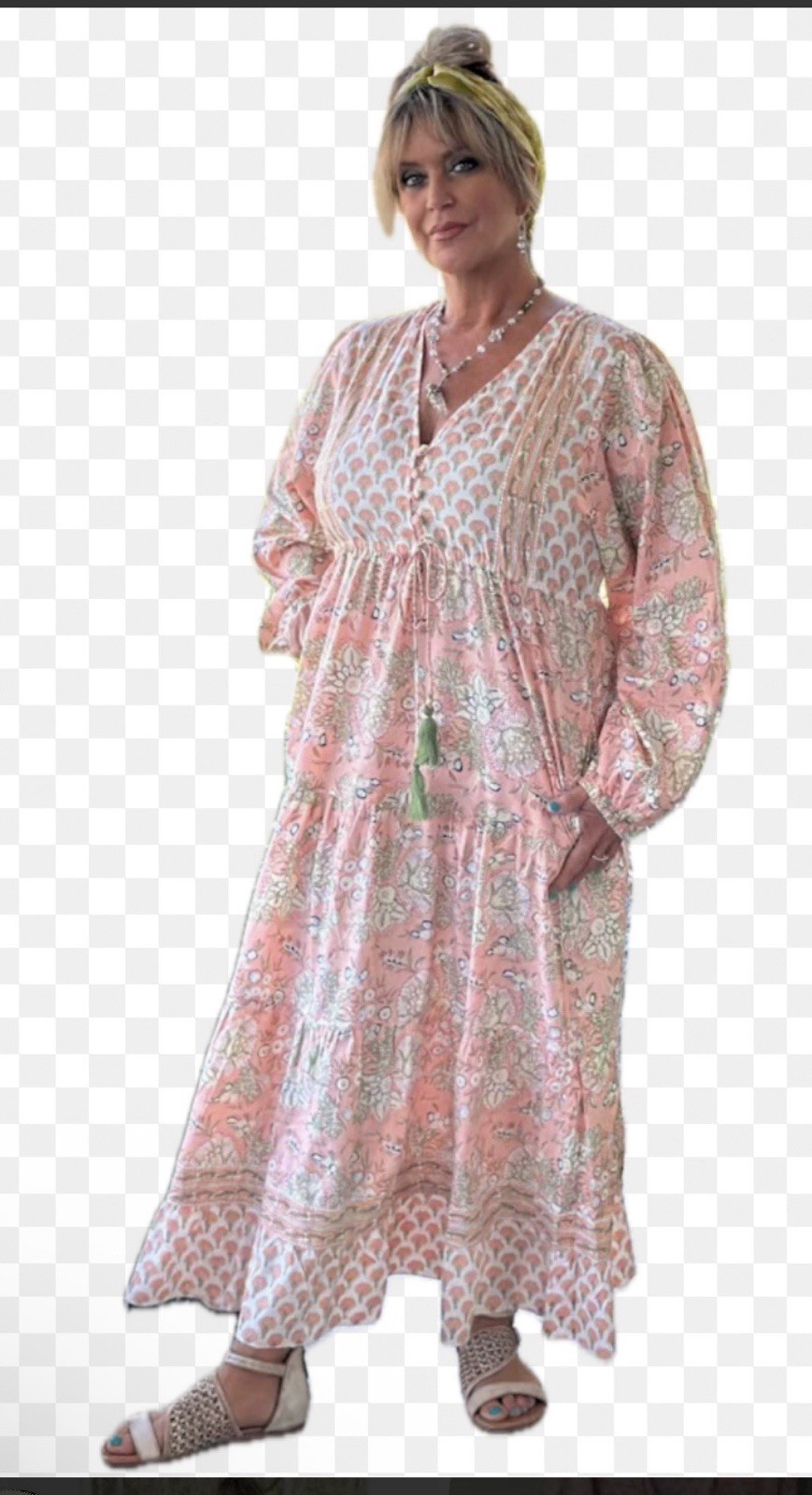 NWOT Jaded Gypsy Peach Floral Maxi Dress