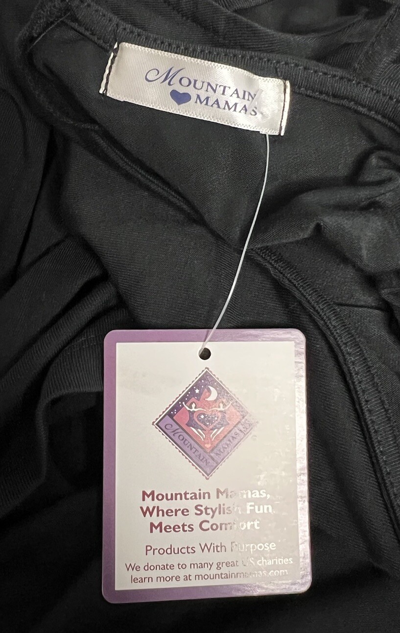 NWT Mountain Mamas Criss Cross Shorty Tunic Dress S/M, L/XL Midnight Black T-14