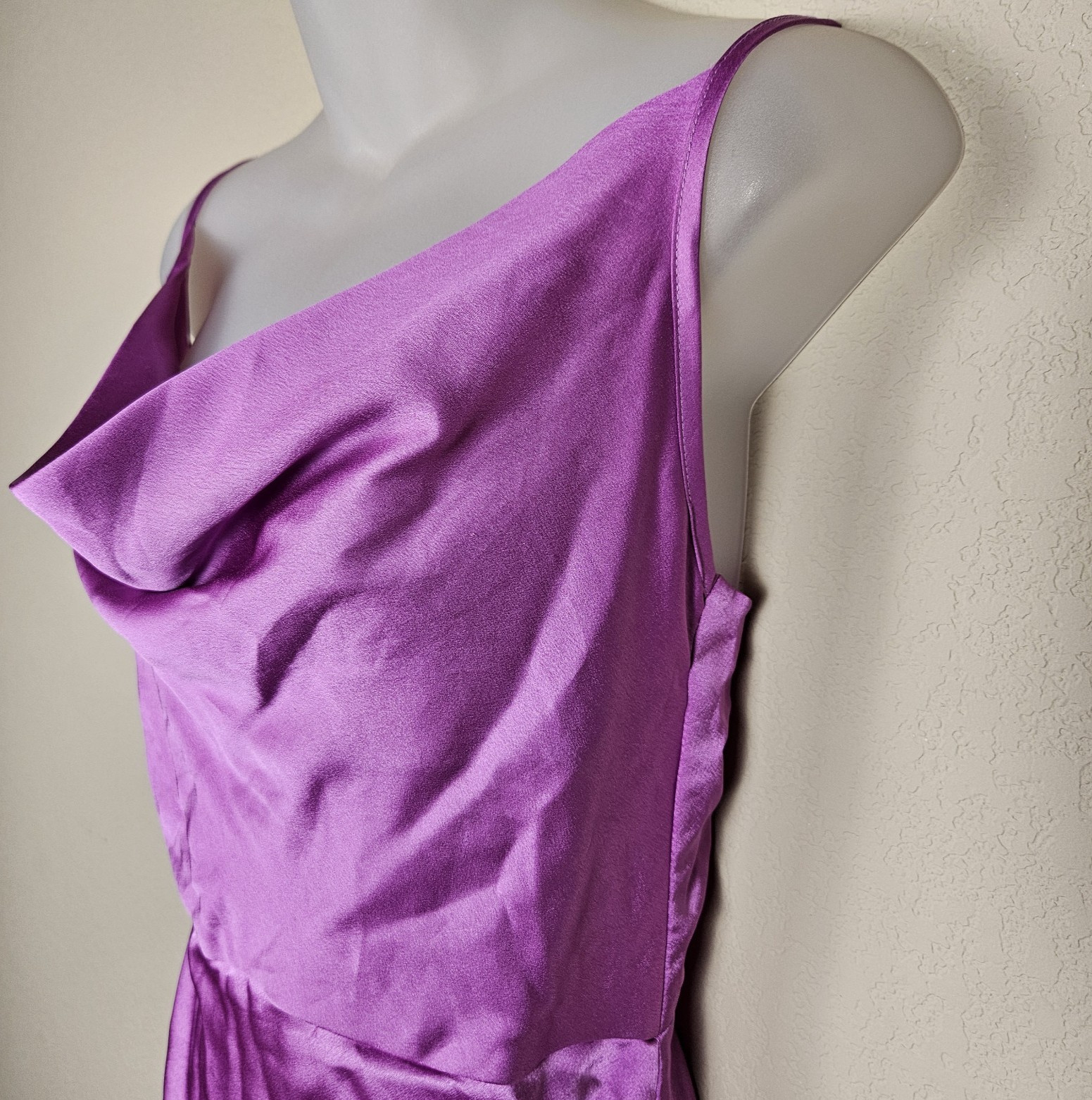 Superdown x Revolve Arezo Slip Mini Dress S Cowl Neck Wrap Satin Ruched Pink