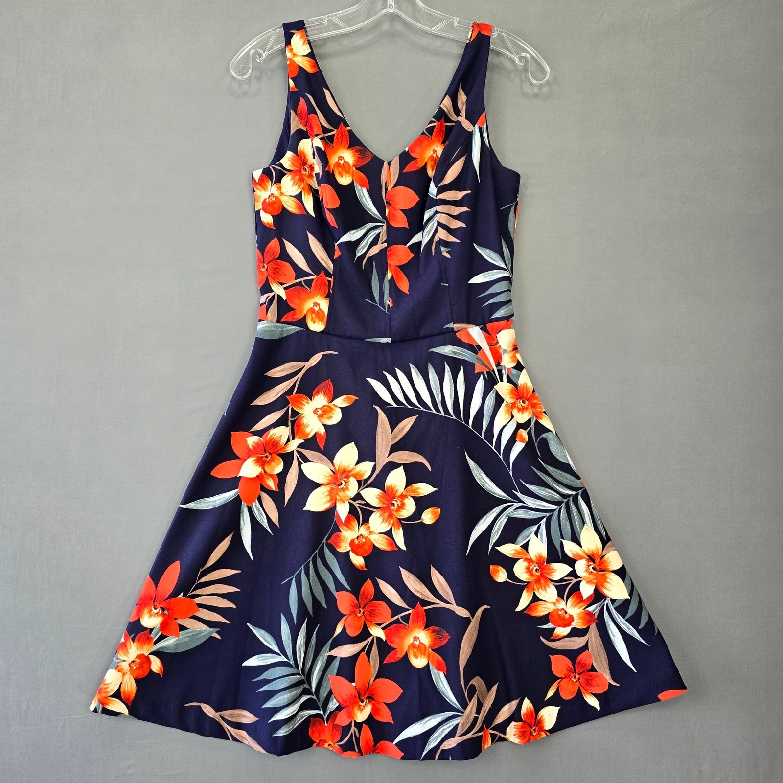 db Established 1962 Blue Mini Dress Preppy Stretch Floral Sleeveless Women’s 4