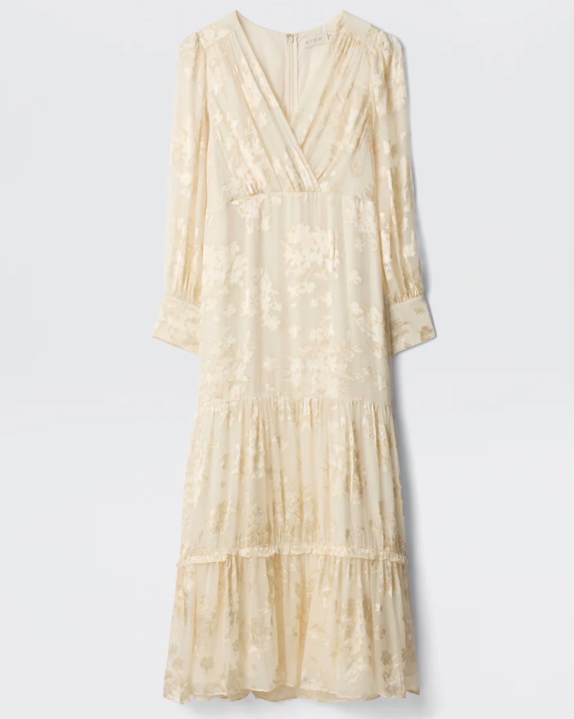 Rixo Elise Bouquet Devore Cream Bridal Dress – Ivory – US 12/UK 16 XL – new