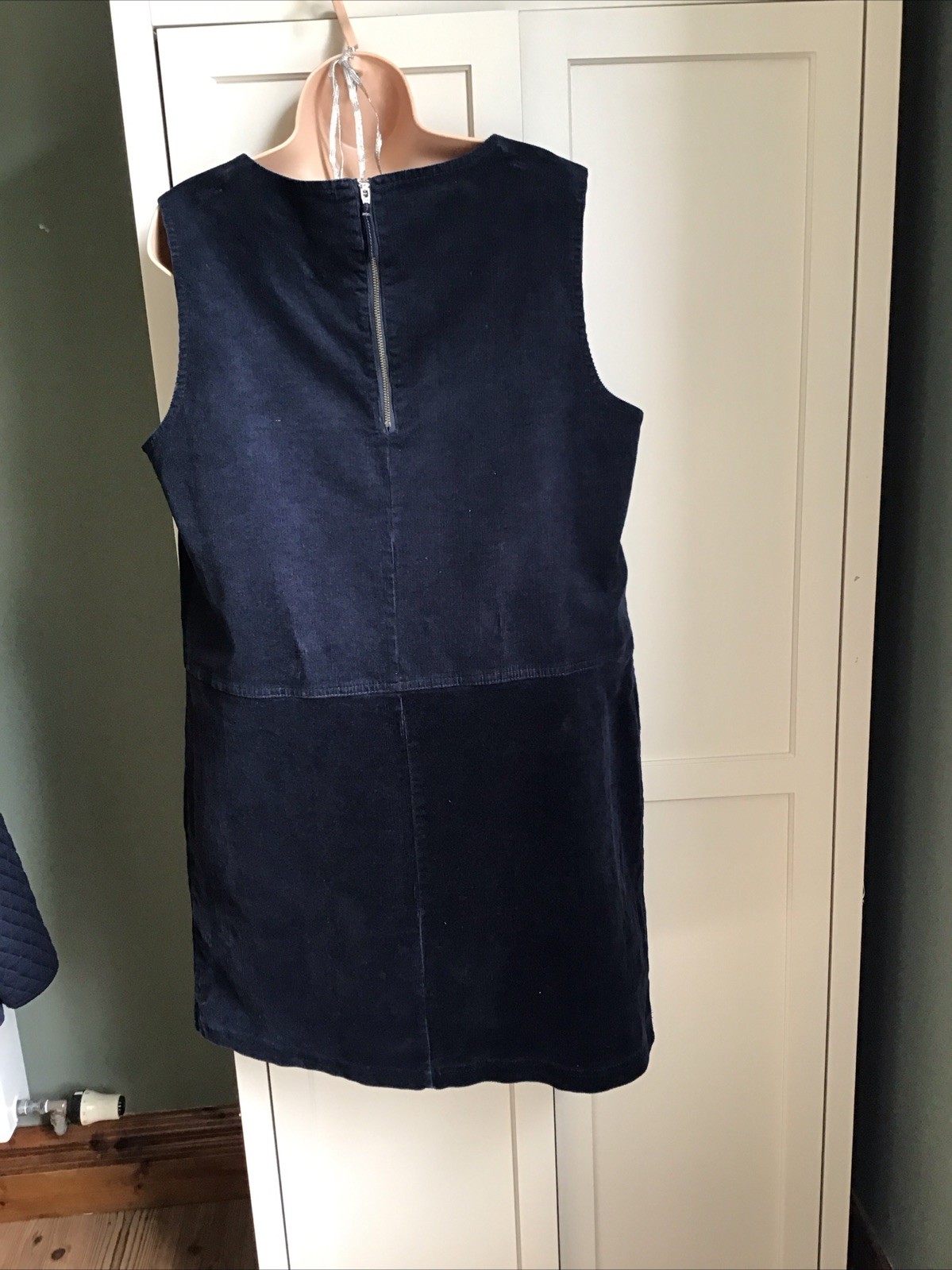 White Stuff Navy Needle Cord Pinafore Dress 16