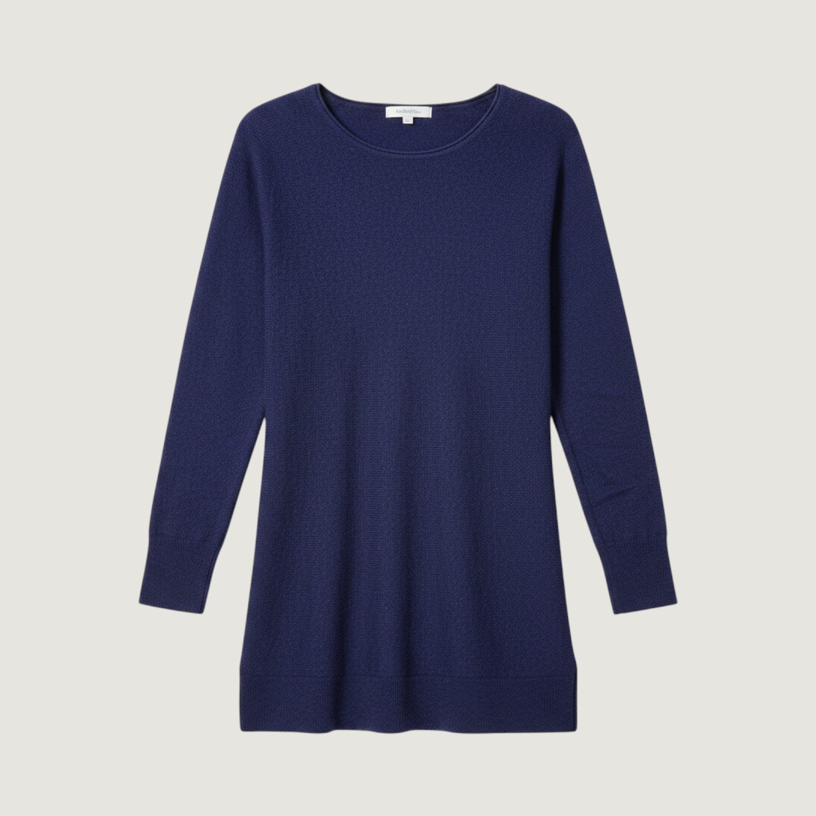 Halogen Wool Cashmere Blend Knit Sweater Dress Long Sleeve Blue Womens S Casual