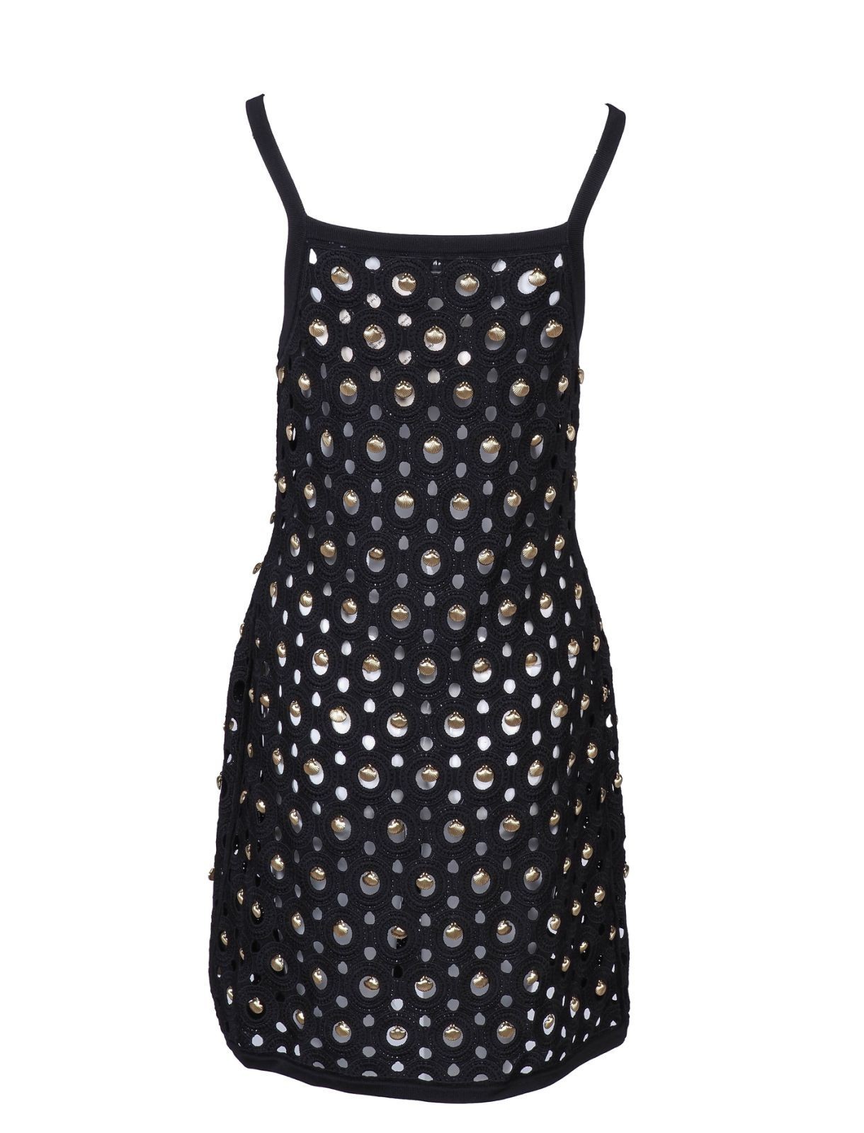 Sandro Paris Dress Womens Black Embellished A-Line Sleeveless Size 42 FR XL New