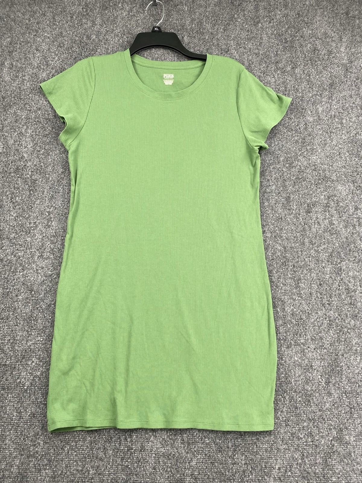 Victoria’s Secret PINK Ribbed Green Short-Sleeve Bodycon T-Shirt Dress