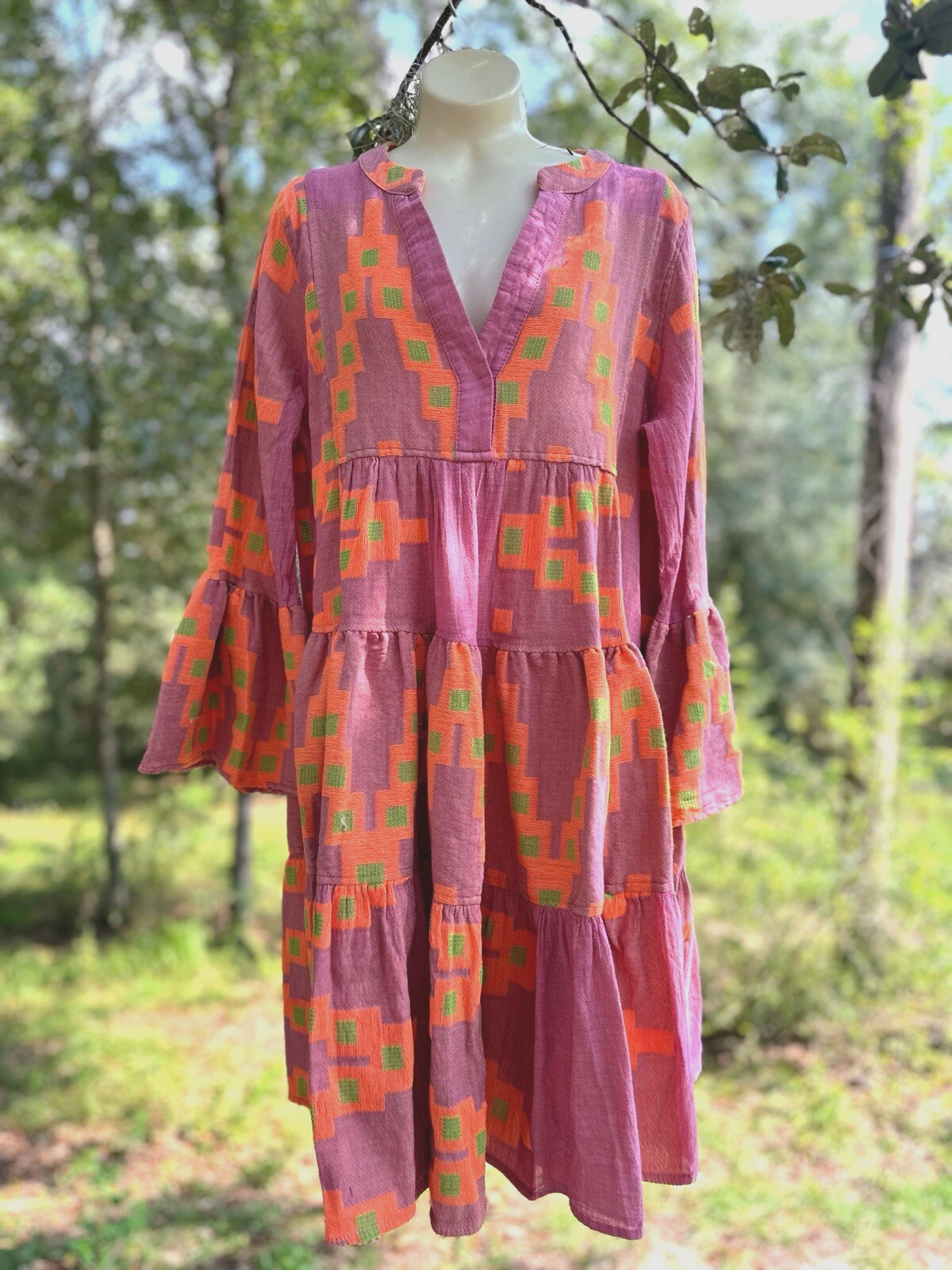 Devotion Twins Anthropologie Tunic Midi Short Dress Ella Boho Boutique SzXS Pink