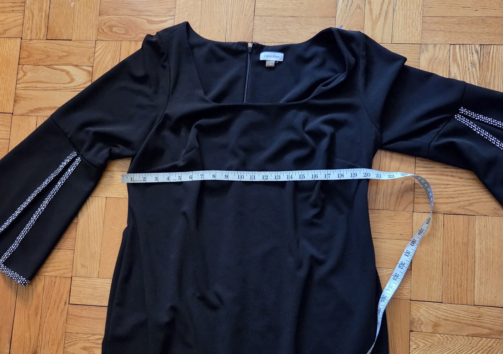 LBD Studded Sleeve Size 16w Cocktail Dress Calvin Klein