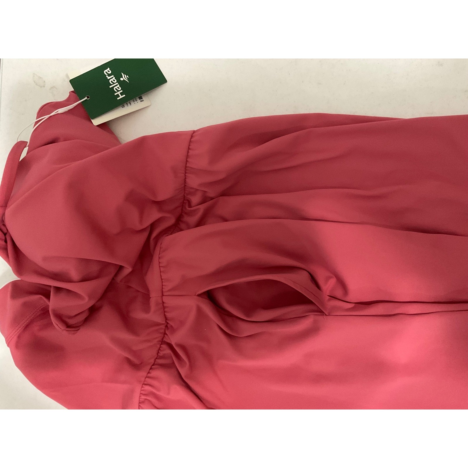Halara Softlyzero Airy Rose Red Midi Dress Racer Back with Built-in Bra Large