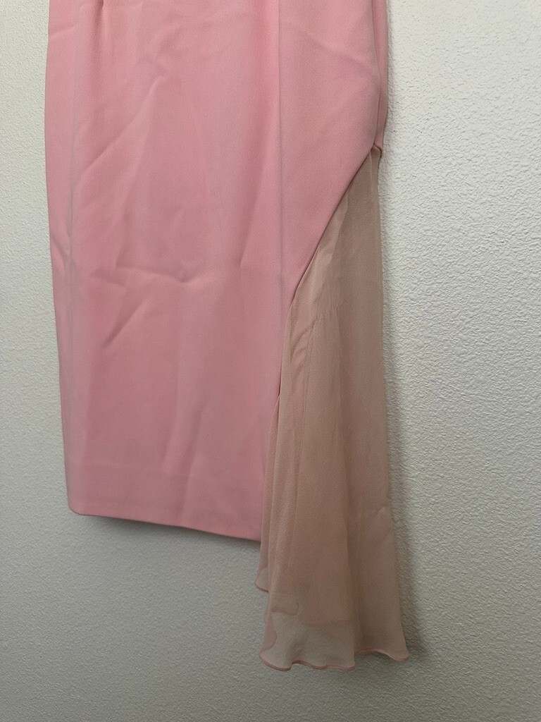 Cushnie Et Ochs Layered Ruffle Sheath Dress Pink Midi Sleeveless Women’s Size 6
