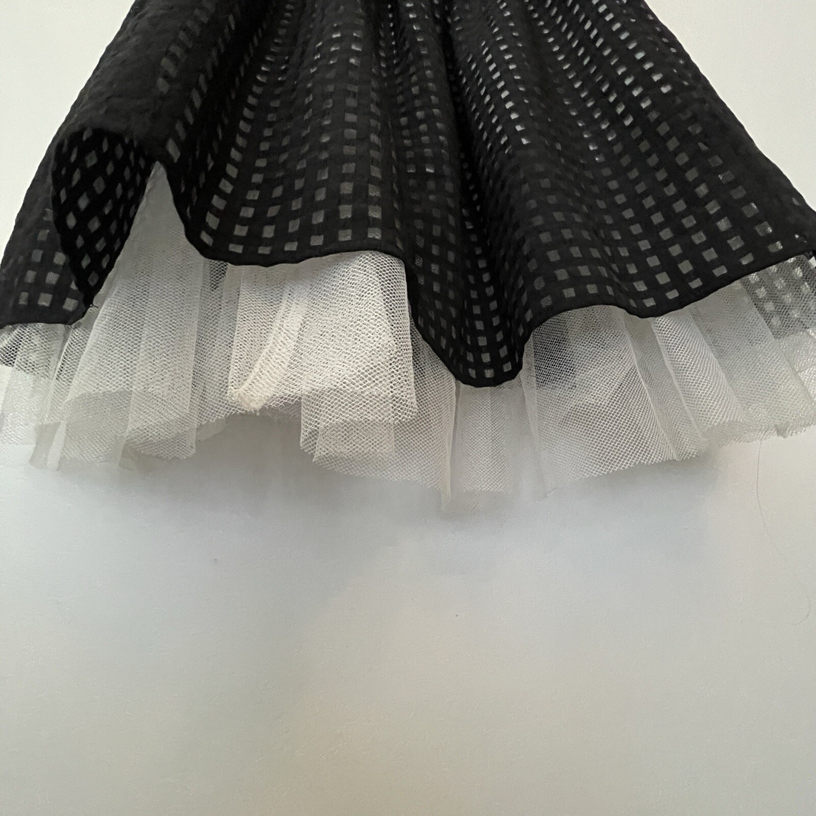 Chetta B. Black White A-line Organza/tulle Dress Women’s size 6 Whimsigoth Hoco