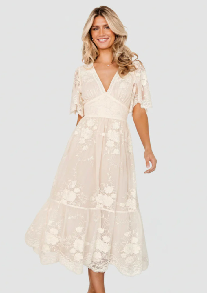 Baltic Born Size L Clarisa Cream Lace Dress – Used, Good