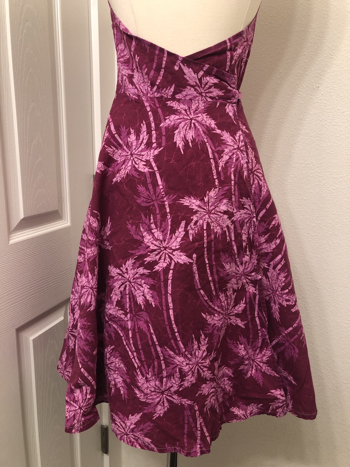 The Pottery Tree 70s 80s Made In Hawaii Wrap Dress Palm Tree Pattern Size Medium