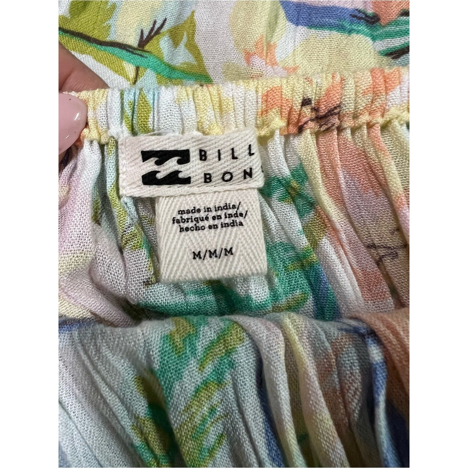Billabong Off The Shoulder Pastel Floral Dress Size Medium