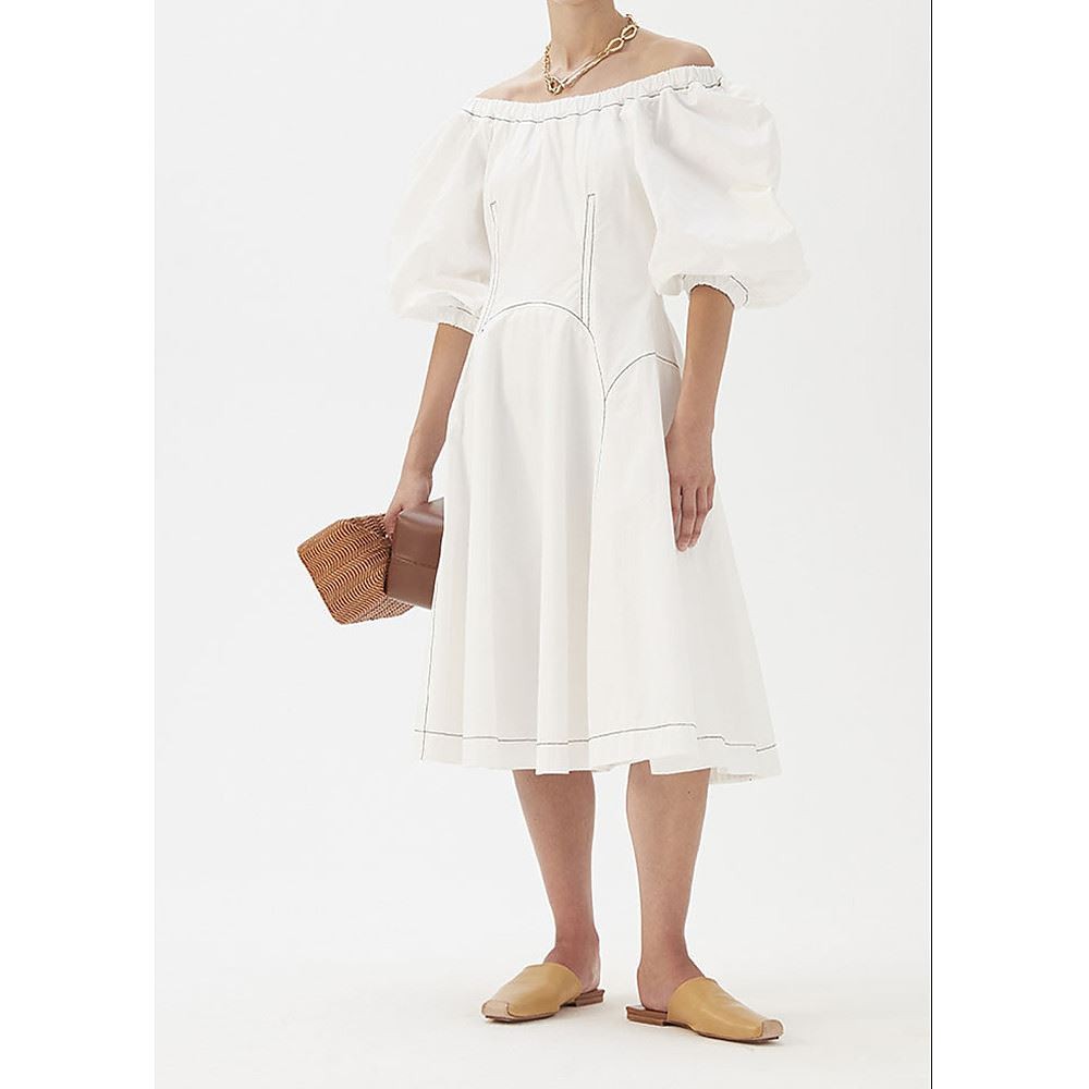 Rejina Pyo A-Line Midi Dress UK12 in White RRP £525