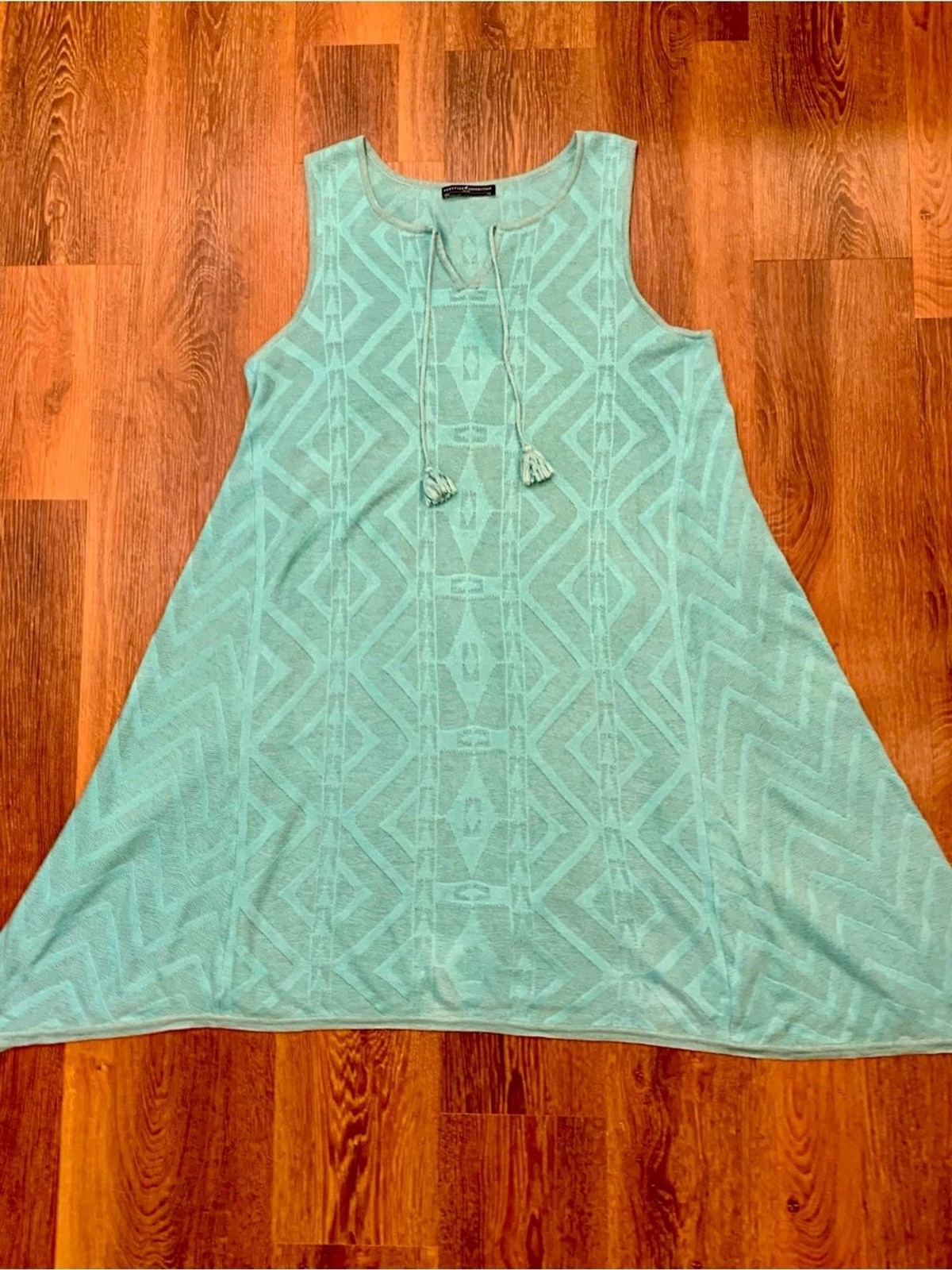 Peruvian Connection Monterey Dress Pima Cotton Sleeveless Tassle Midi/Maxi XXL