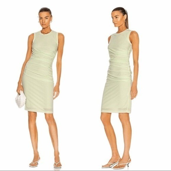 Helmut Lang Twist Sheath Dress Electric Yellow XS