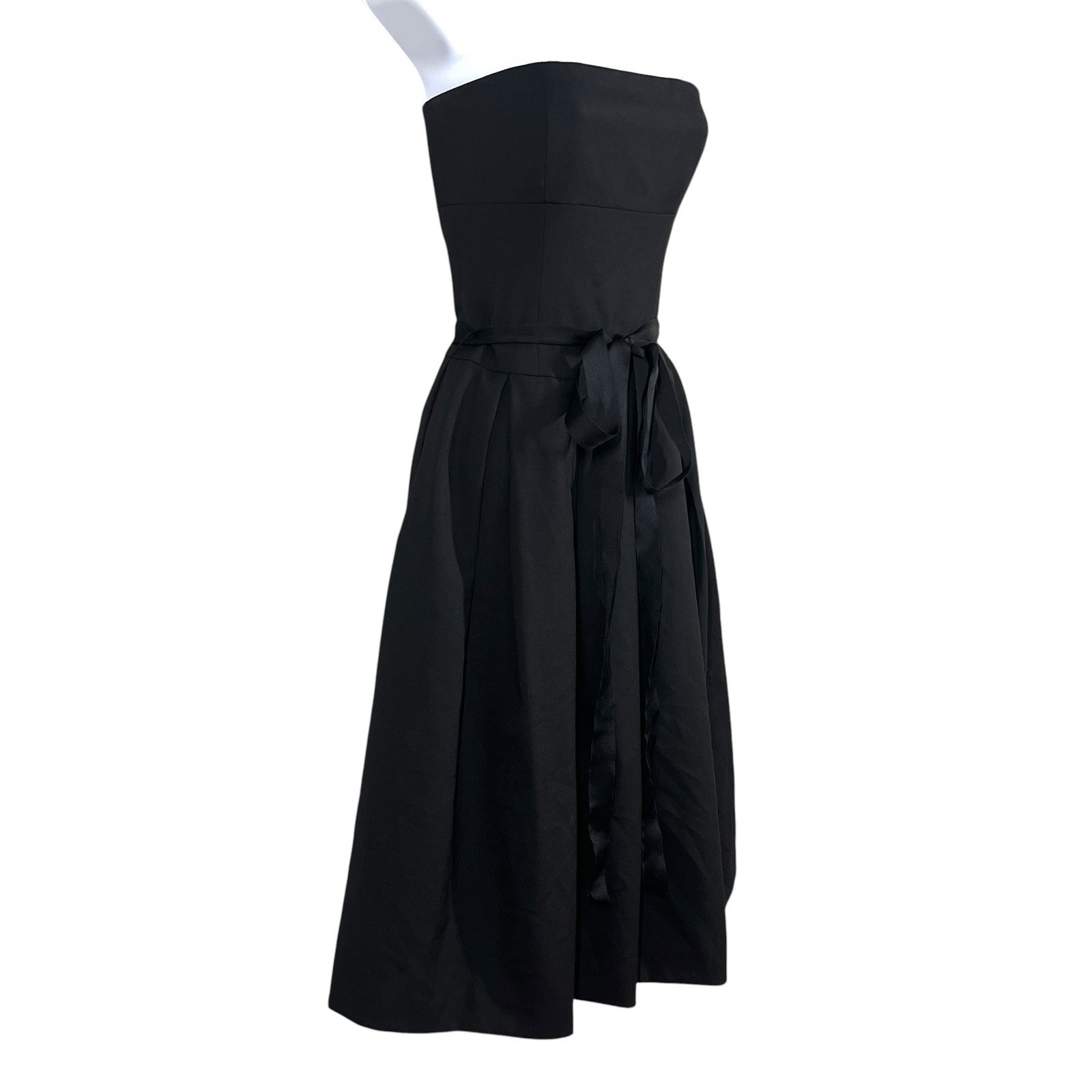 Theory Wool Mohair Strapless Cocktail Dress Size 0 Black Fit & Flare Classic