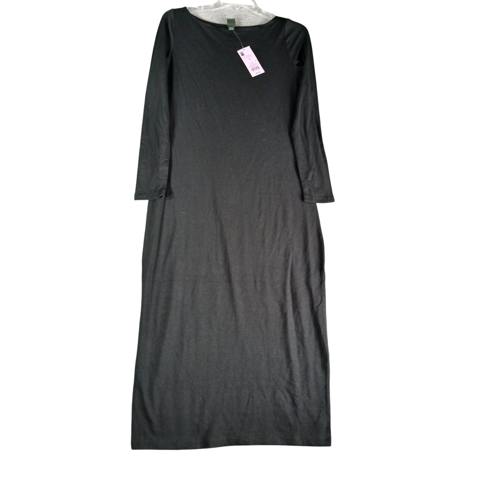 Wild Fable Dress Womens Medium Black Fitted Long Sleeve Midi Fall Winter NWT