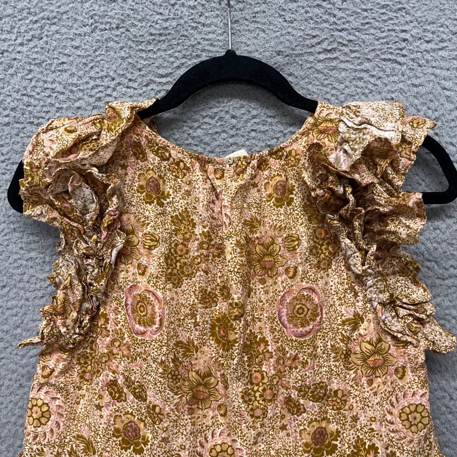 Ulla Johnson Dress Womens 2 Floral Adele Flutter Sleeve Layered Pockets