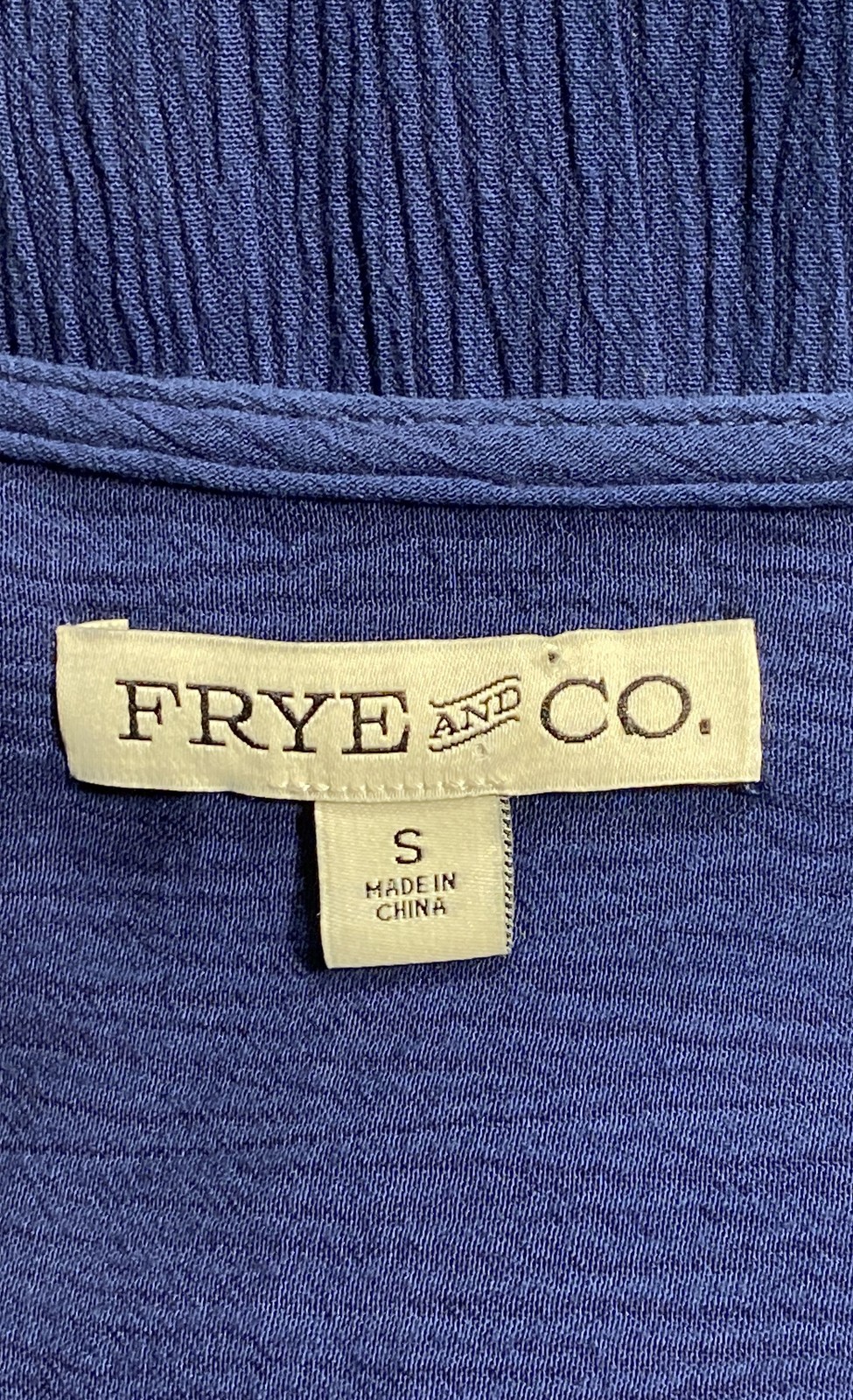 Frye & Co. Women’s Iconic Indigo Blue Tiered V-Neck Lace Trim Dress Sz S NWT