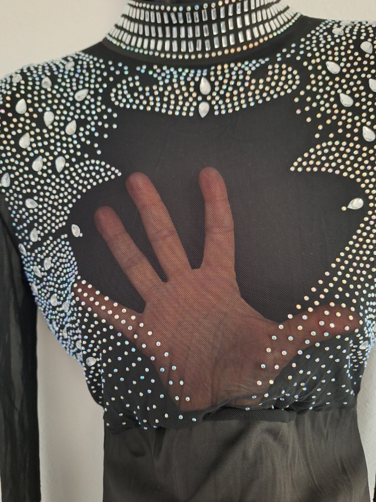 Very stylish and elegant black ladies evening gown Top Is Ses Through Size S #j1
