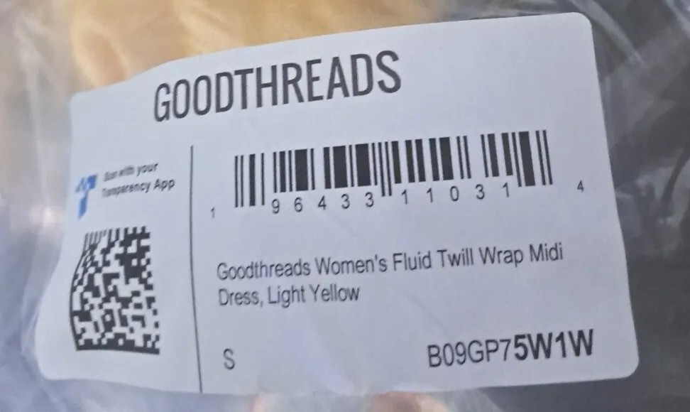 Goodthreads Women’s Mindi Wrap Fluid Twill Dress Light Yellow Size Small