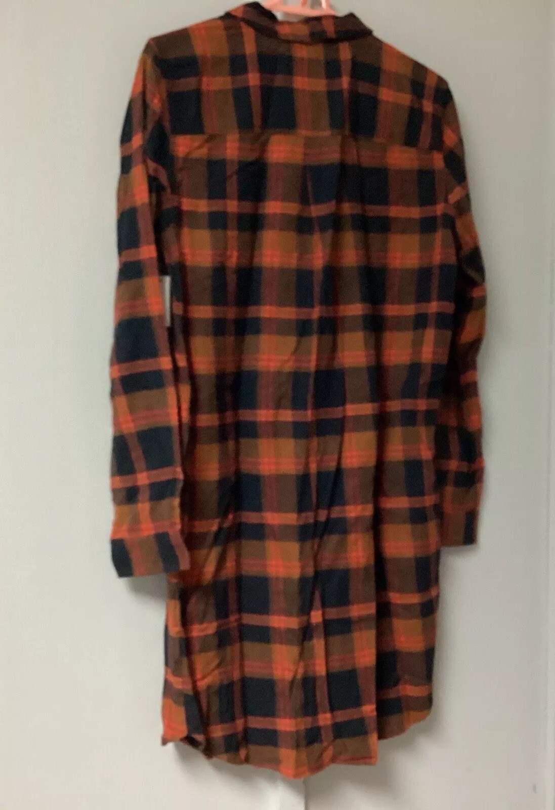 Goodthreads Women Medium Rustic Flannel Long-Sleeve Popover Shirt Dress Pock New