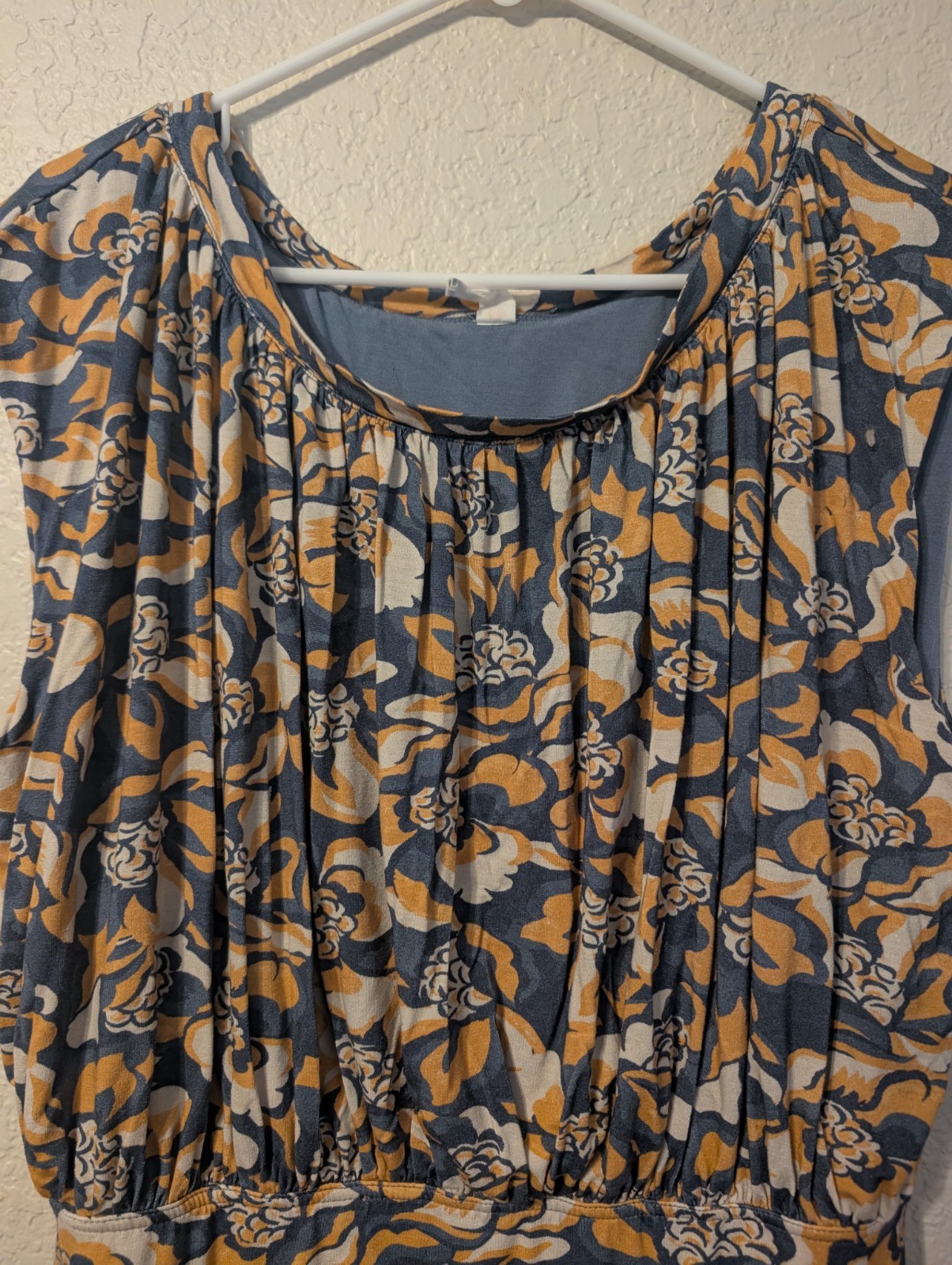 Daily Practice Blue & Orange Cinched Knit Active Mini Dress, Size L