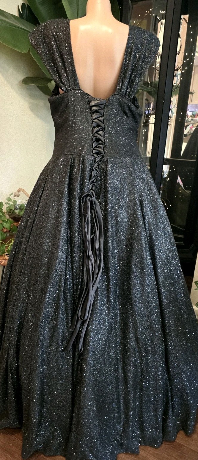 Dancing Queen 1341 Black Glitter Ball Gown Prom Quinceanera Sweetheart 3XL Plus