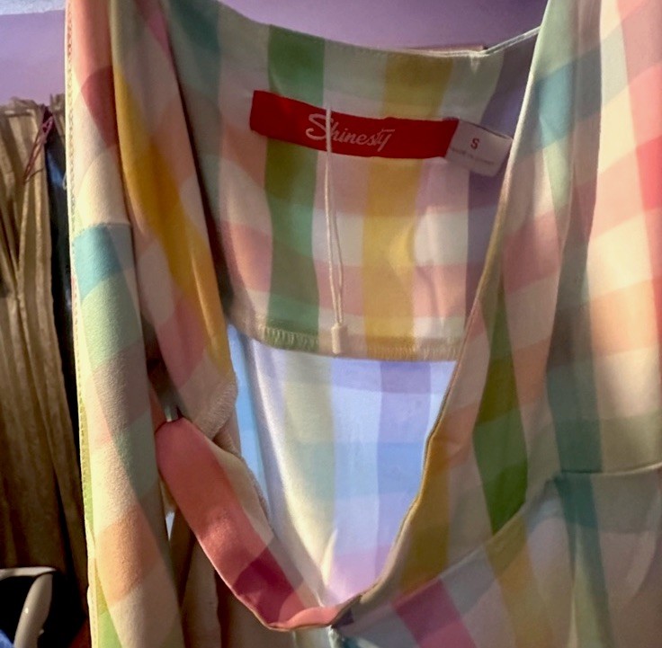 Shinesty Plaid Wrap Dress Size S