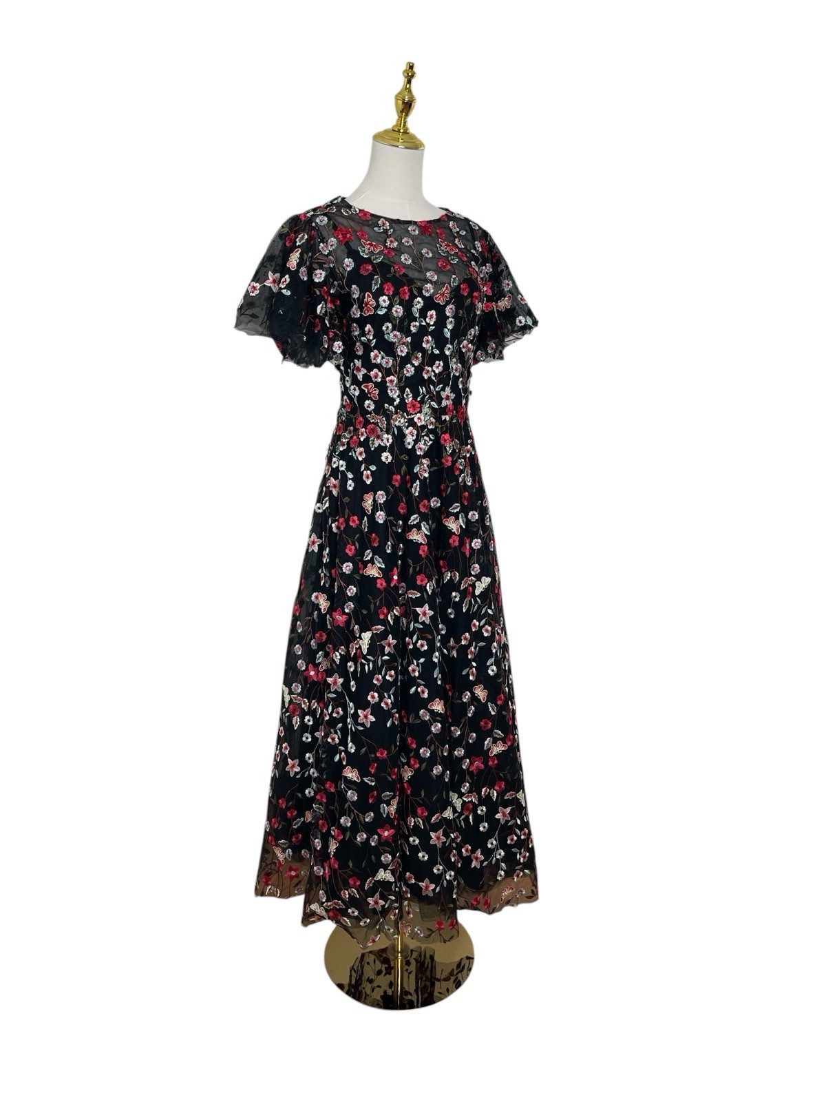 Mac Duggal 20323 Black Multi Embroidered Rhinestone Gown Size 6 $698