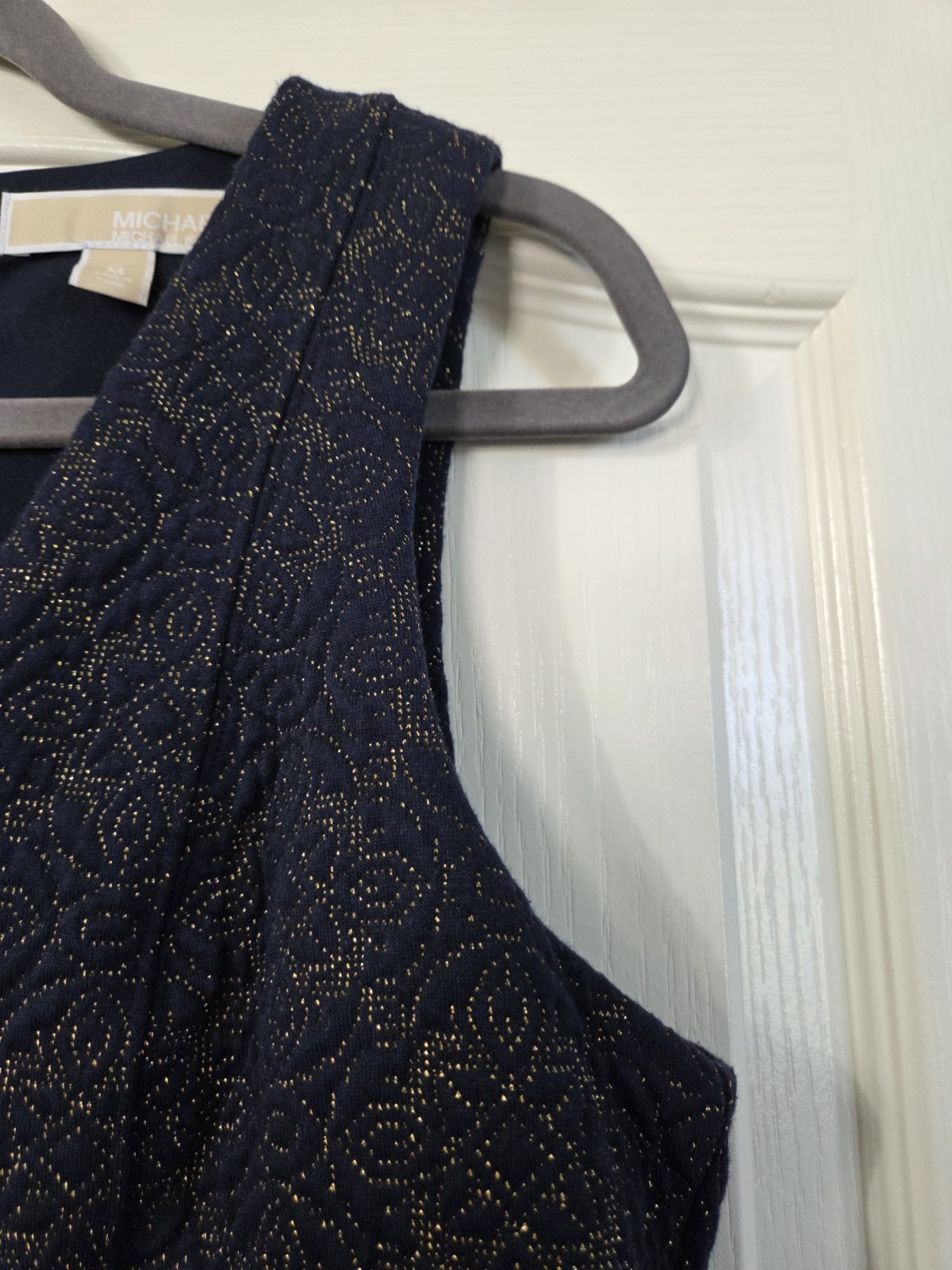 Michael (Michael Kors) Quilted Glittery Patterned NYE Mini Dress, Size Medium