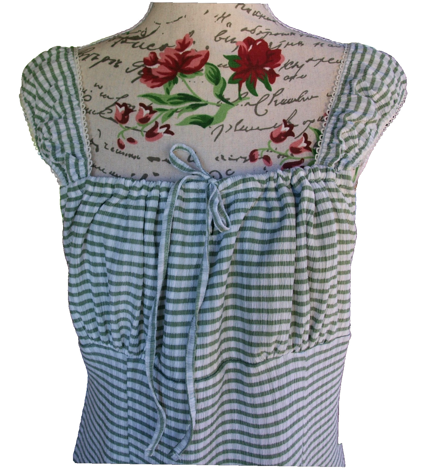 New Green Checkered Empire Waist Madden Girl Summer Dress Sz. XL 36″ Bust