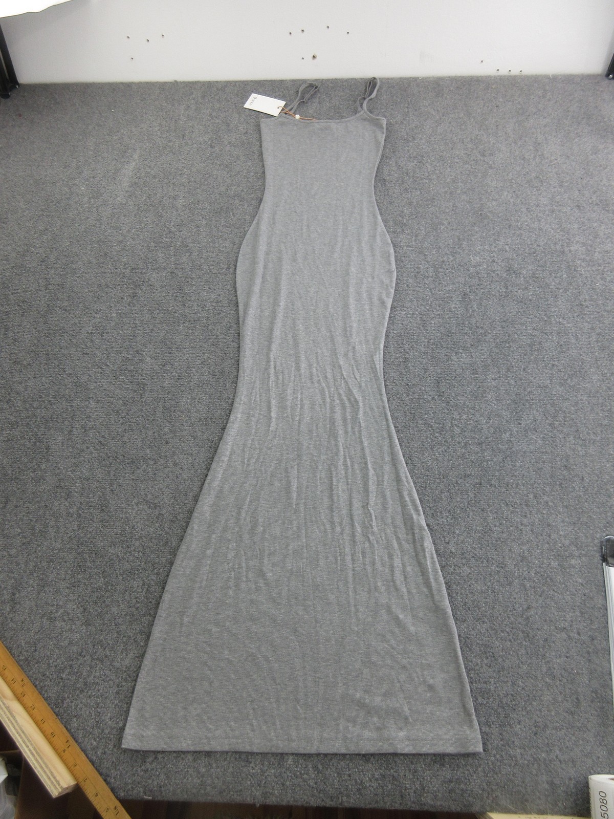Quince Dress Womens S Gray Tencel Jersey Slip Maxi Scoop Neck Strappy Casual