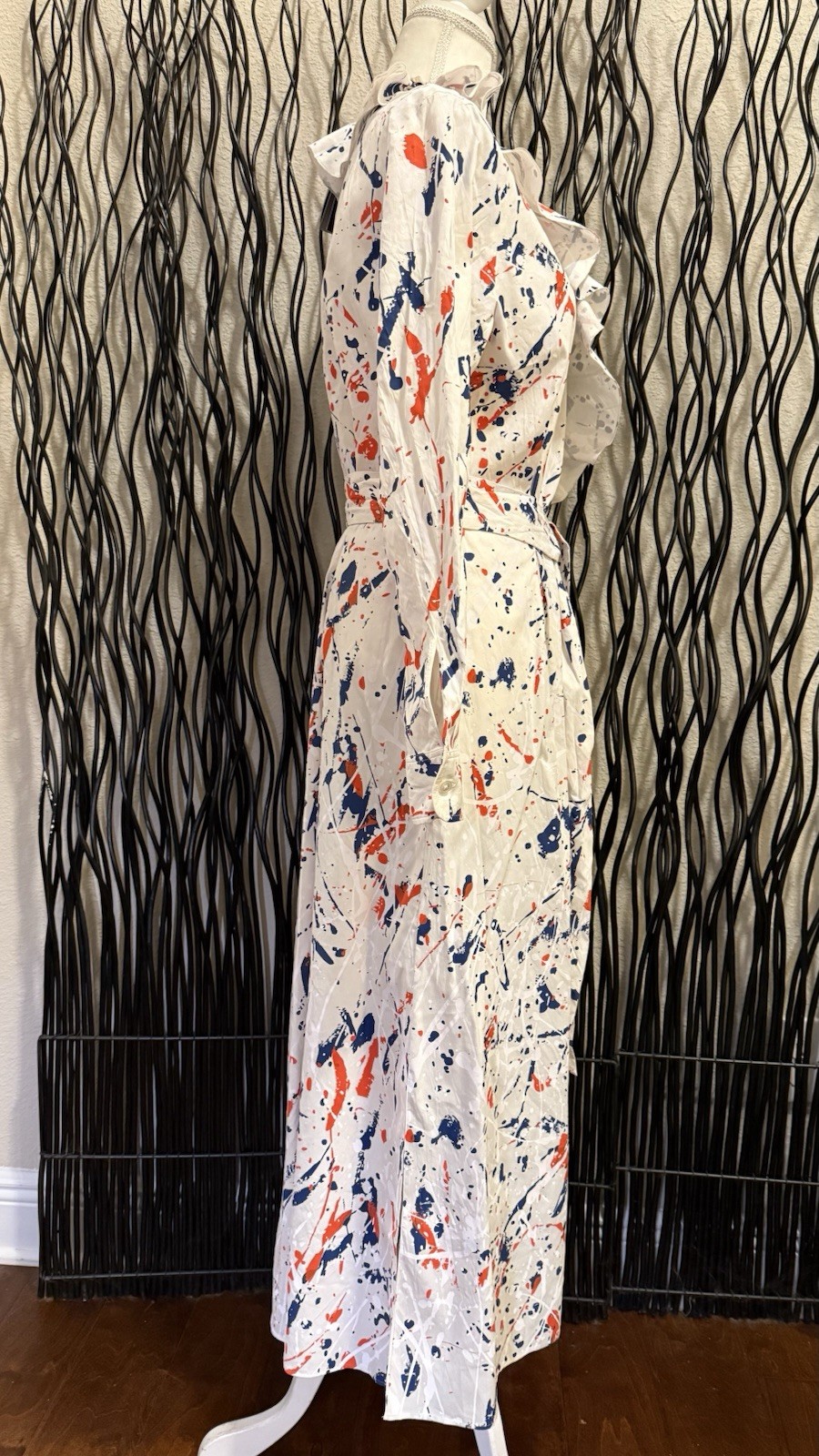 NWT $2790 RALPH LAUREN Collection Anakin Stretch Linen Paint Day Dress Sz 10