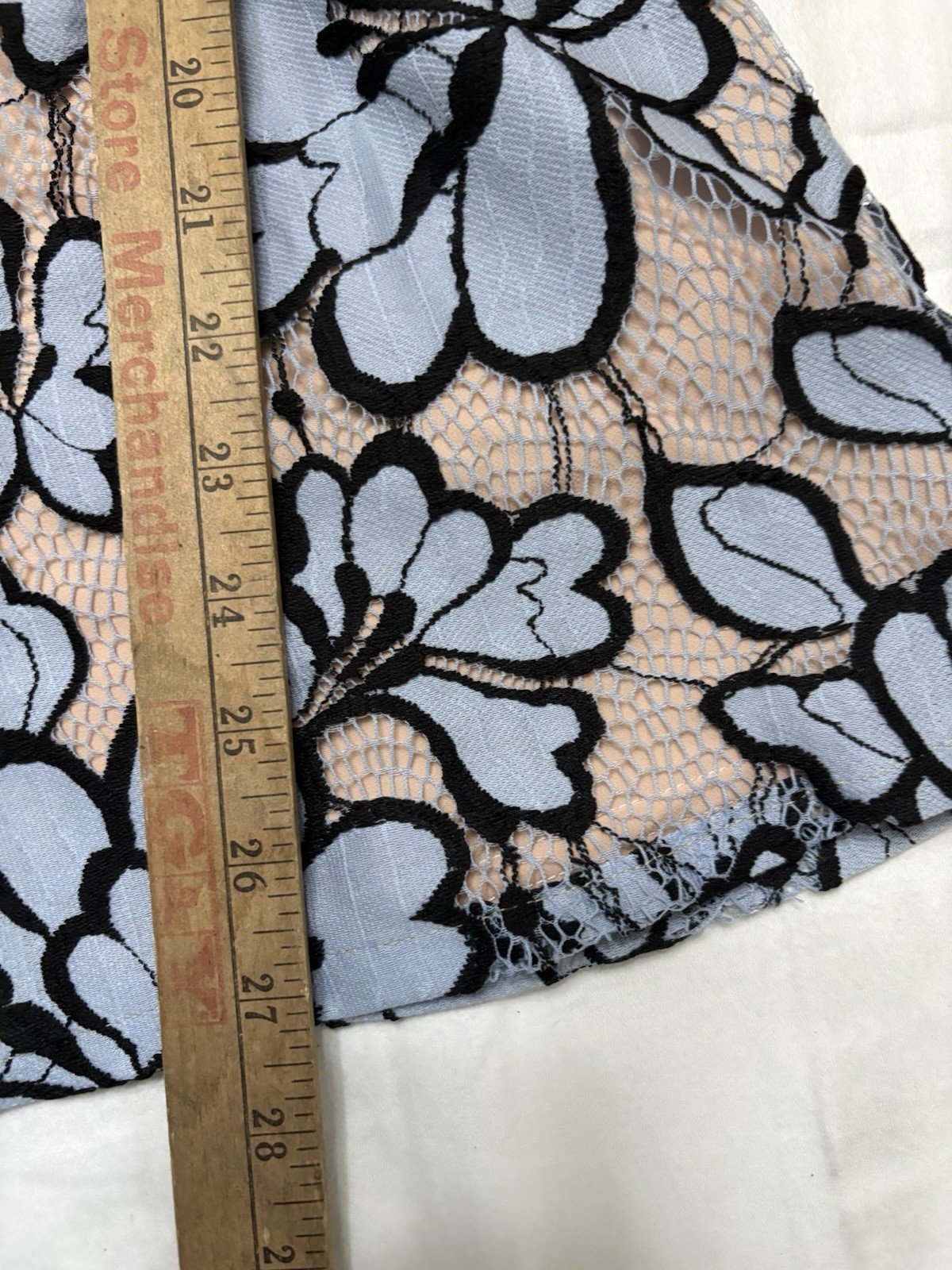 Lace & Mesh Blue Black And Nude Minidress / Top Sz M Anthropologie inspired
