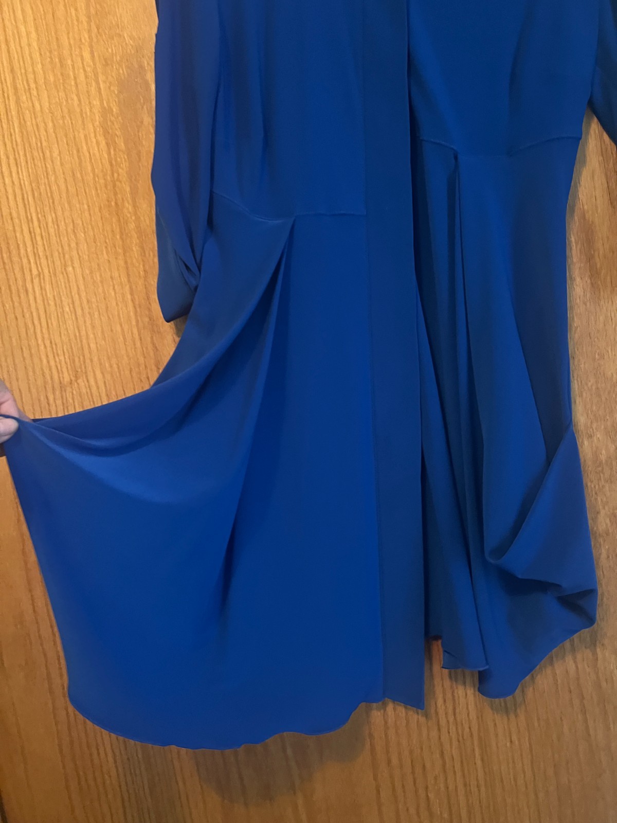 NWT Blue Joseph Ribkoff Button -up Mini Dress Featurs Roll-Tab Sleeves Size 8