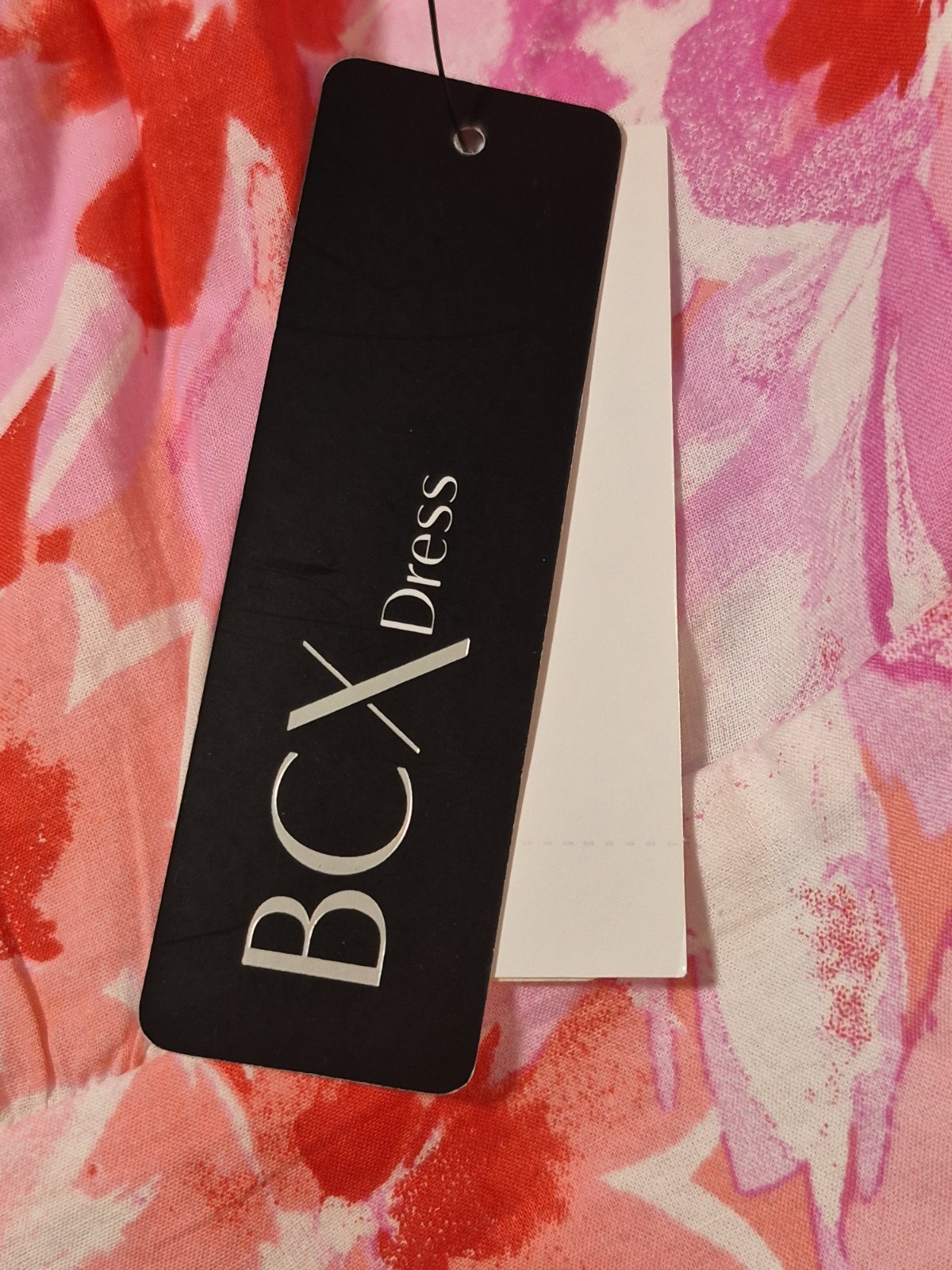 NEW BCX Dress XL Spring Maxi Pullover Pink Floral Elastic Back Sun Retail $59