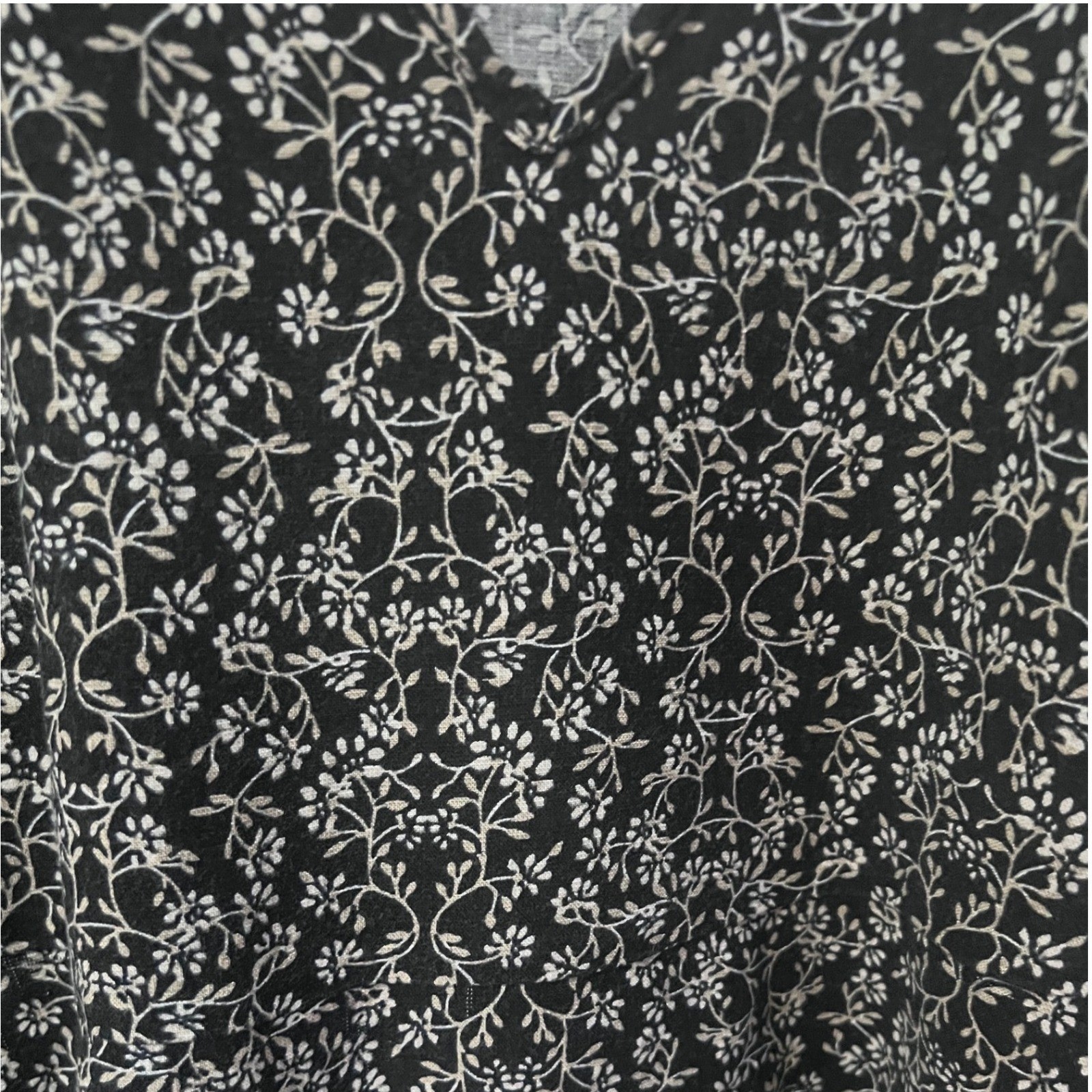 Universal Thread Linen-like Black White V Neck Dress Floral Size XS cottagecore
