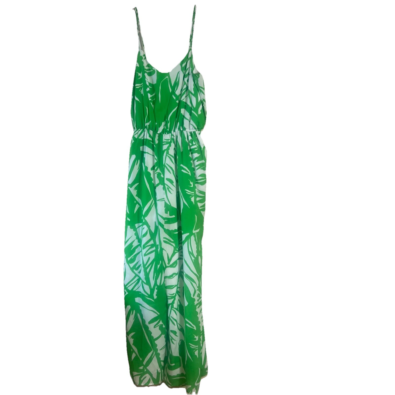 Lilly Pulitzer for Target Green White Palm Leaf Jumpsuit Wide-Leg Sleeveless M