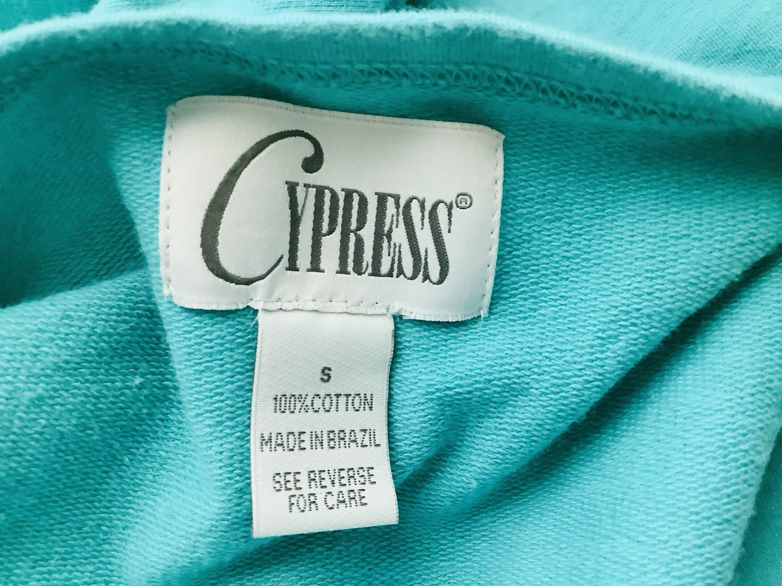 CYPRESS TSHIRT Dress (S) Long, Slits, 3/4 Sleeve Turquoise, Pockets Cozy Comfy