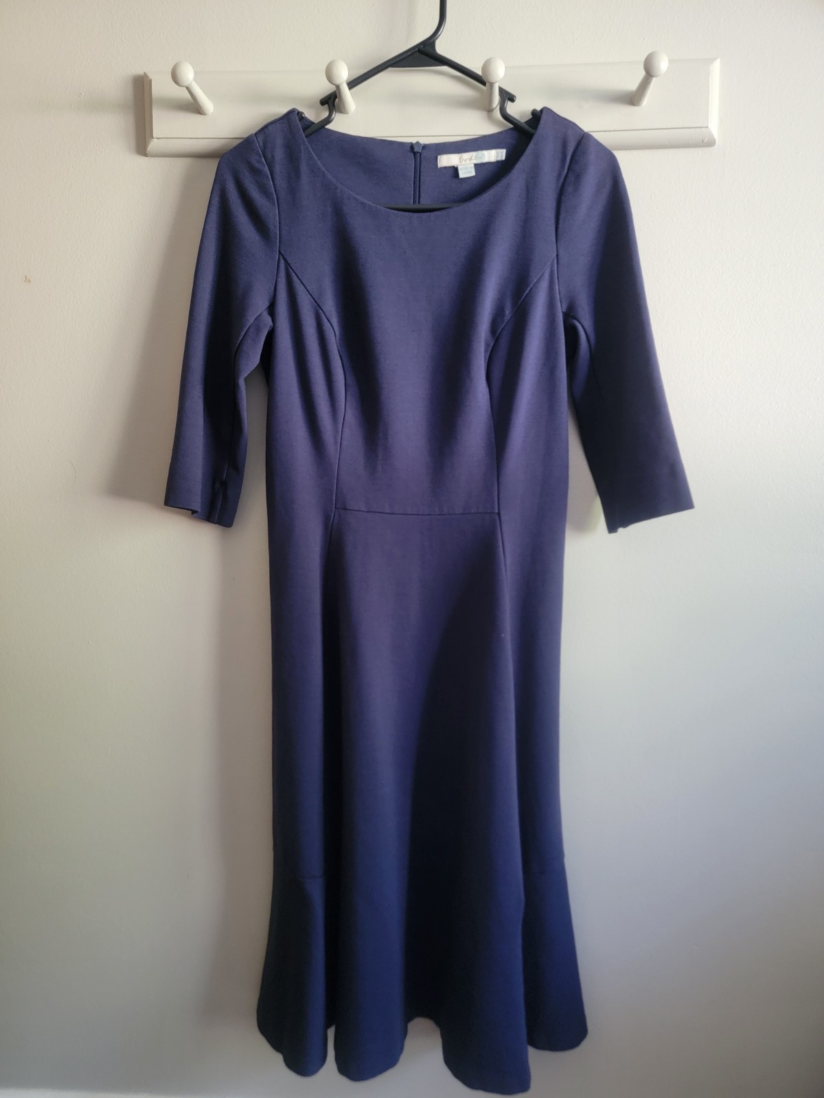 Boden Navy 4L women’s boat neck a-line dress career classic preppy basic neutral